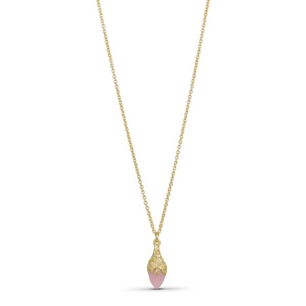 Billede af Pure Halskæde Rosa sten 