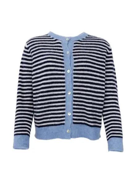 Billede af Black Colour Dell Stripe Cardigan Blå