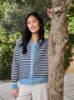 Billede af Black Colour Dell Stripe Cardigan Blå